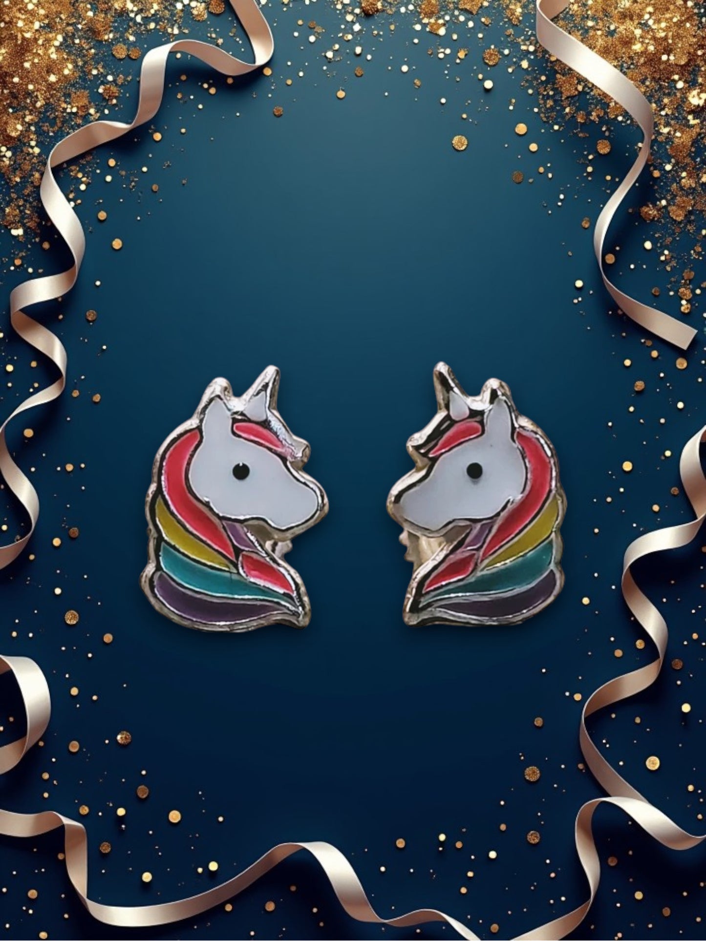 925 Sterling Silver Unicorn Earrings – Magical Studs for Kids & Teens