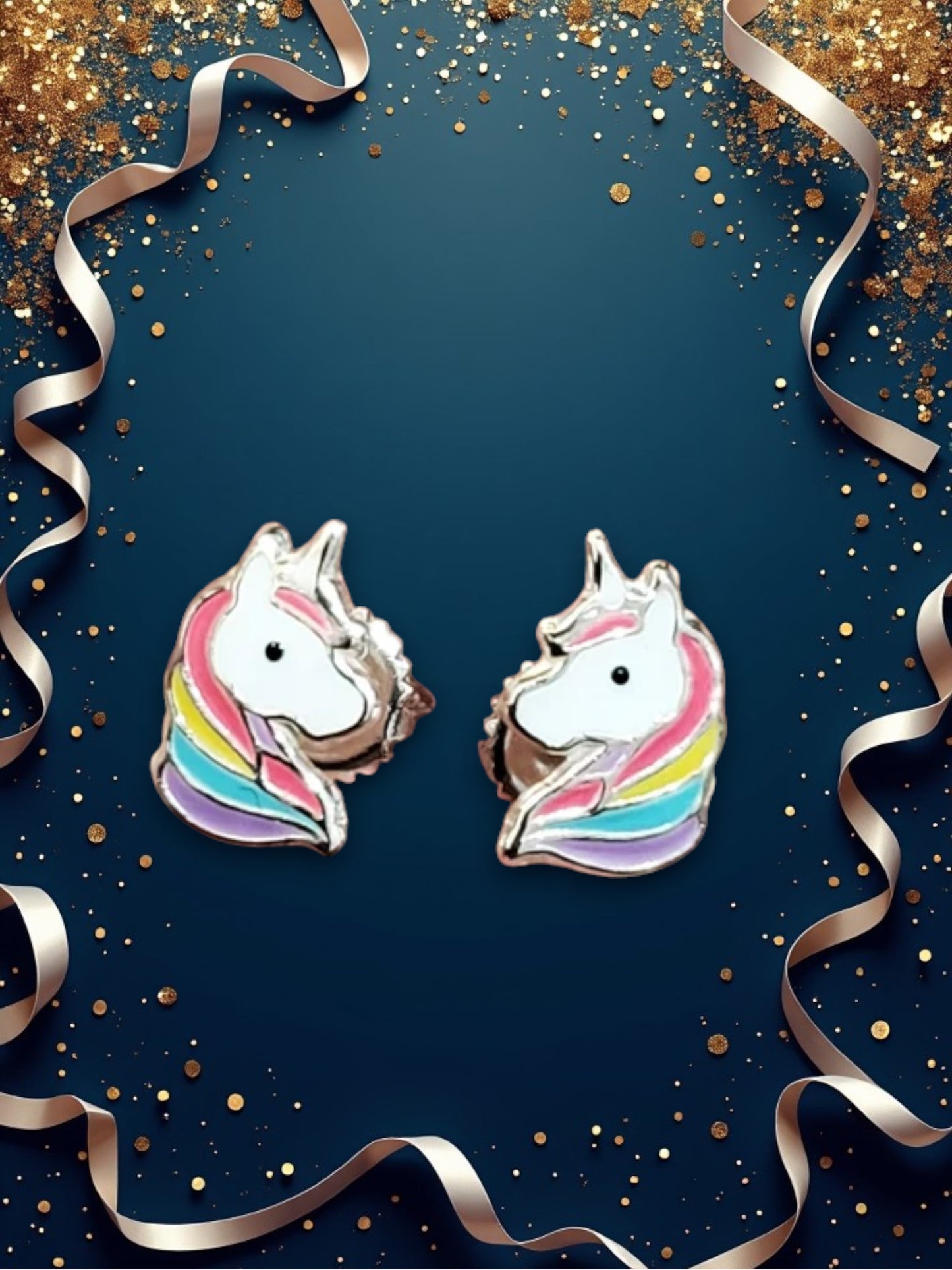 925 Sterling Silver Unicorn Earrings – Magical Studs for Kids & Teens