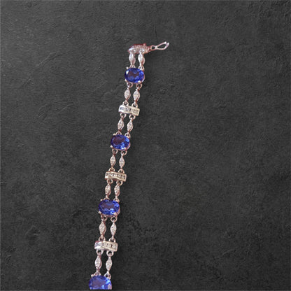 Labmade Sapphire Bracelet ,925 sterling silver Tennis Bracelet for Women