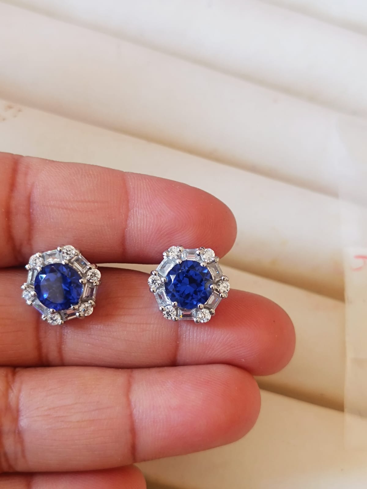 Bold. Elegant. Unique. 💎 Hexagon-shaped studs Earrings in 925 Sterling Silver – Elegant Sapphire, Emerald & Ruby Jewelry for Loving Women