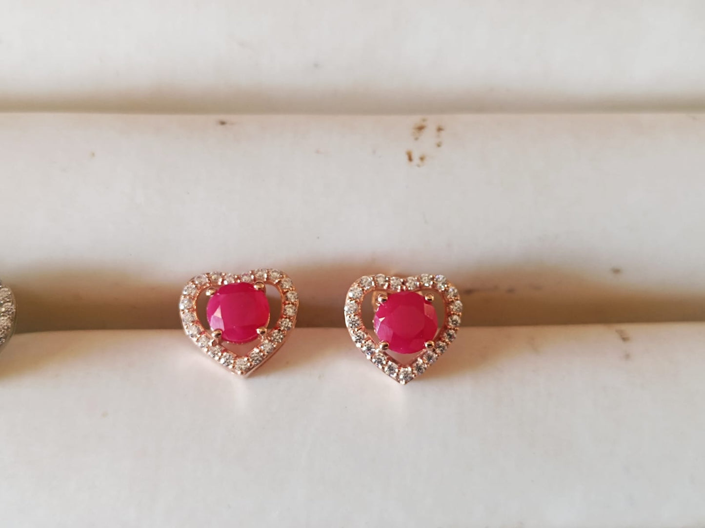 Heart Shaped Gemstone Stud Earrings in 925 Sterling Silver – Elegant Sapphire, Emerald & Ruby Jewelry for Loving Women