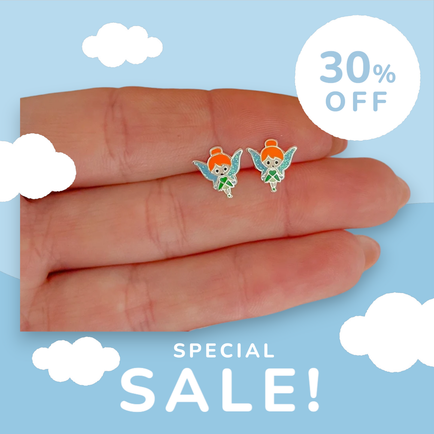 Sterling silver fairy earrings