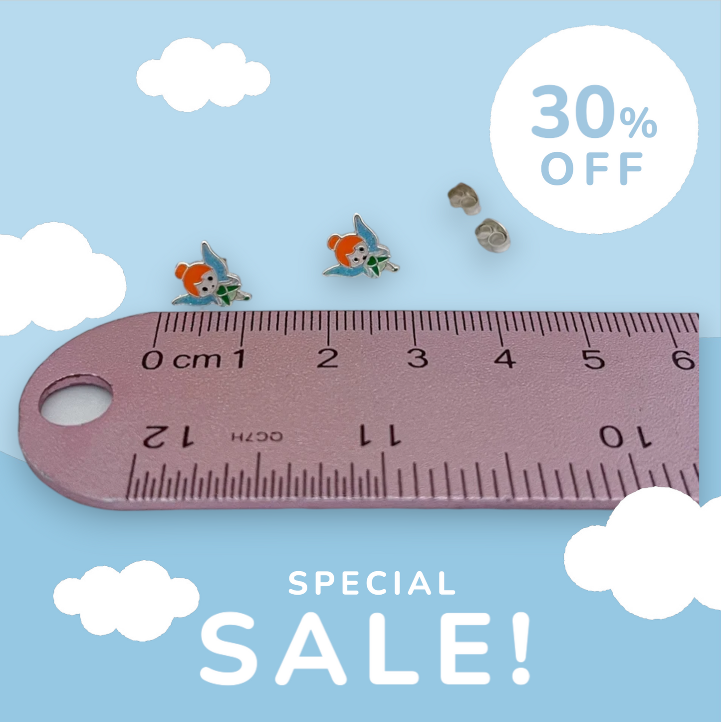 Sterling silver fairy earrings