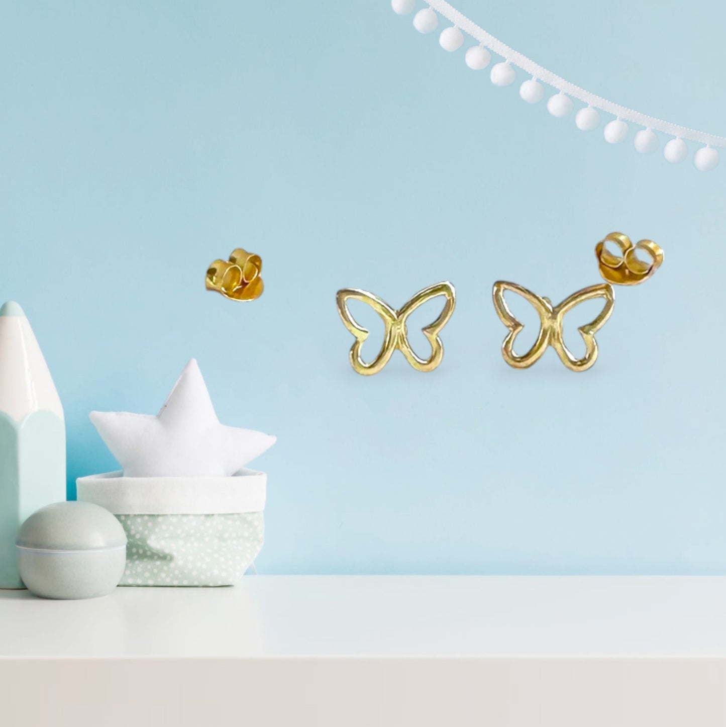 Butterfly  Stud in High quality Sterling Silver