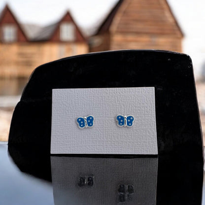 Sterling silver butterfly stud earrings