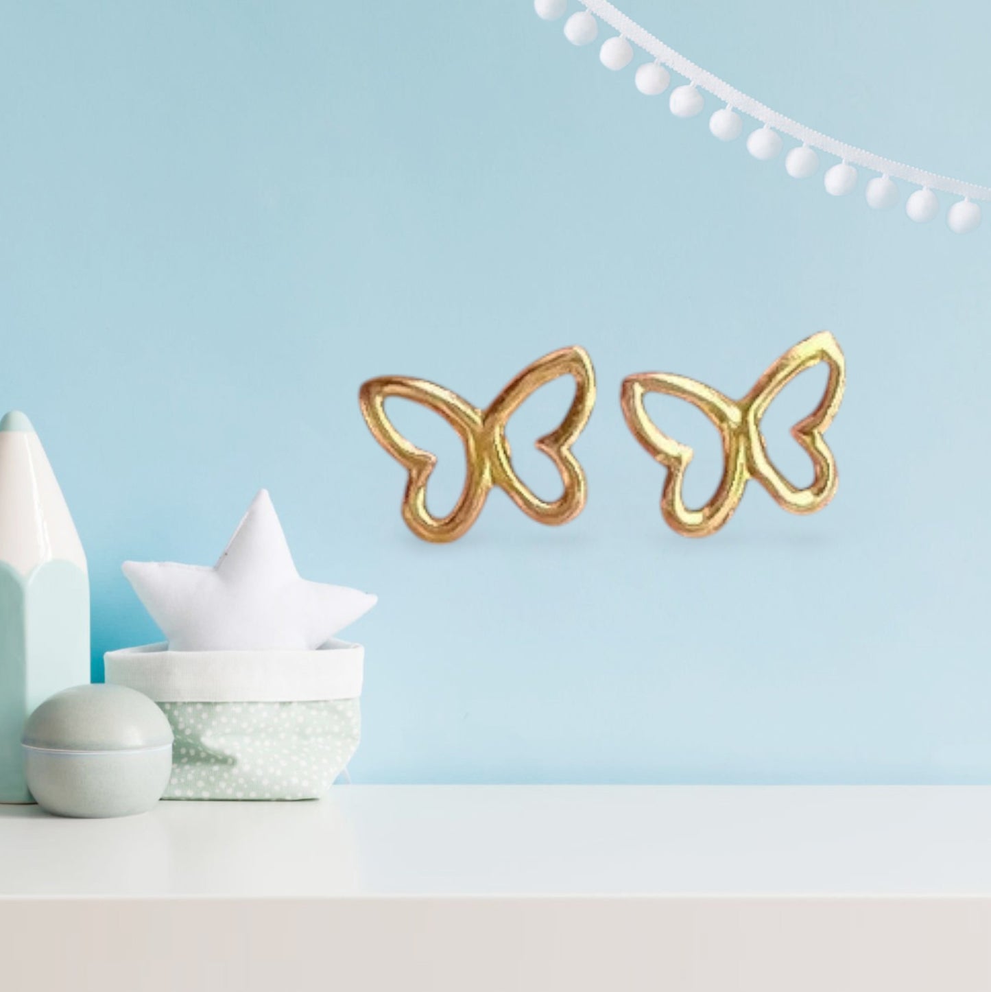 Butterfly  Stud in High quality Sterling Silver