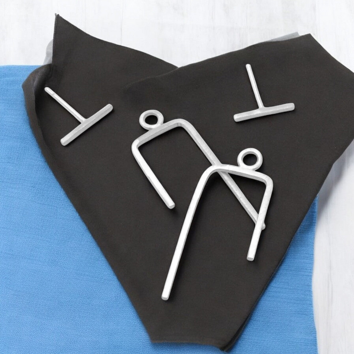 Staple Line Ear Jacket stud double sided earring front back