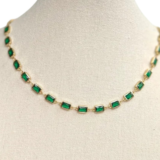 Emerald choker necklace ,statement necklace for women