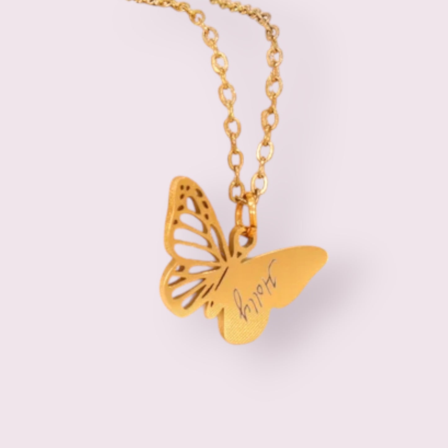 Gold Plated on 925 Sterling Silver Butterfly Pendant  For Women