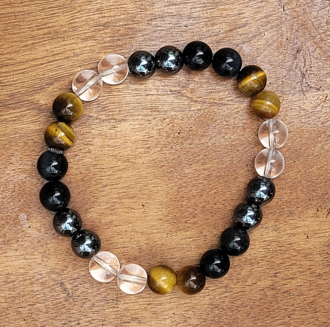 AAA+  Ultimate Quadruple Protection Bracelet, Accident and Negative Energy Protection Bracelet, Good Luck Bracelet, Beaded Bracelet, Unisex Crystal Healing