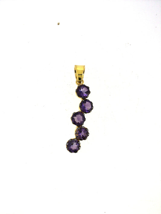 Journey Pendant, Amethyst Pendant, Gemstone Pendant, Color Stone Pendant, 925 Sterling Silver Handmade Pendant, Victorian Vintage Pendant