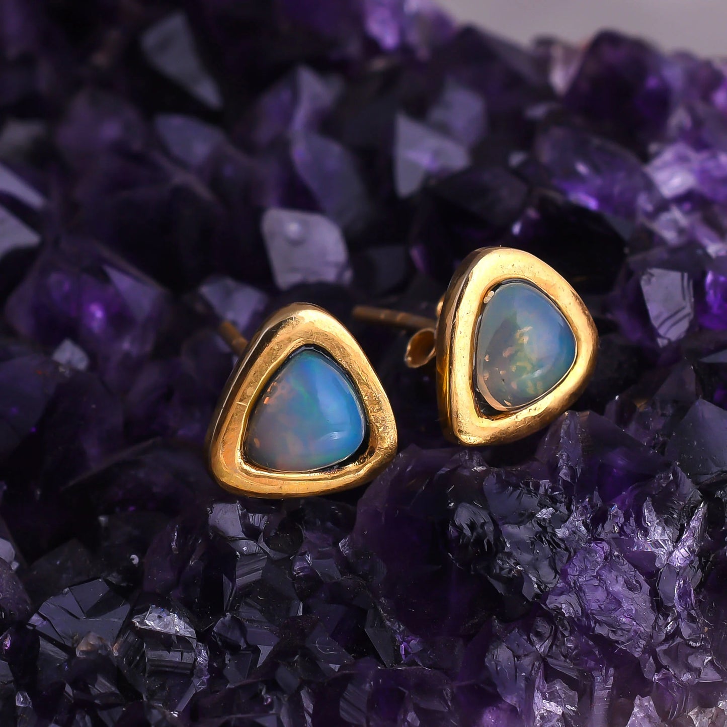 Handmade Natural Ethiopian Opal Earrings