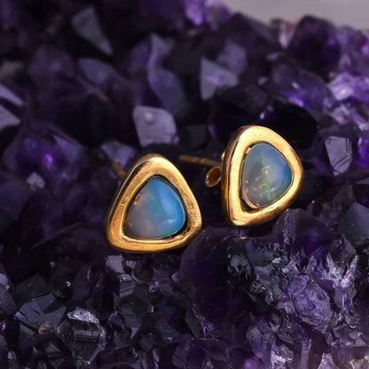 Handmade Natural Ethiopian Opal Earrings