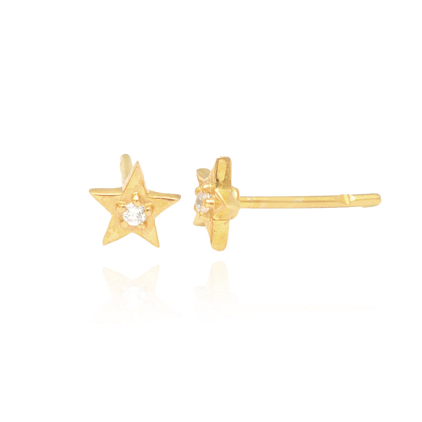 Extra Tiny Sparkly Star Stud Earrings in Sterling Silver, Very Small Star Earrings, CZ Pave Stacking Earrings, Christmas's Day Gifts