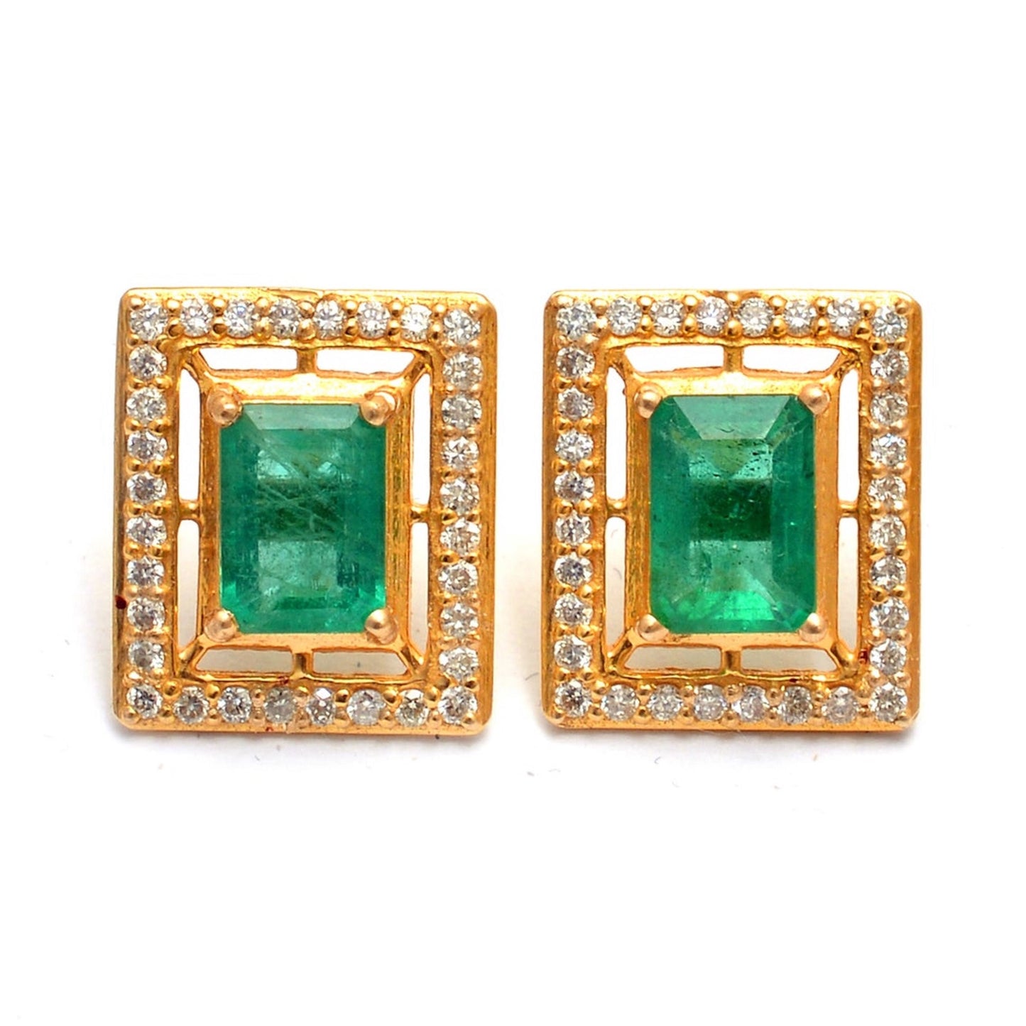 Diamond Earrings, Stud Earrings, Emerald Earrings, Wedding Earrings, 925 Sterling Silver Square Earring, Gemstone Earrings, Dainty Earrings