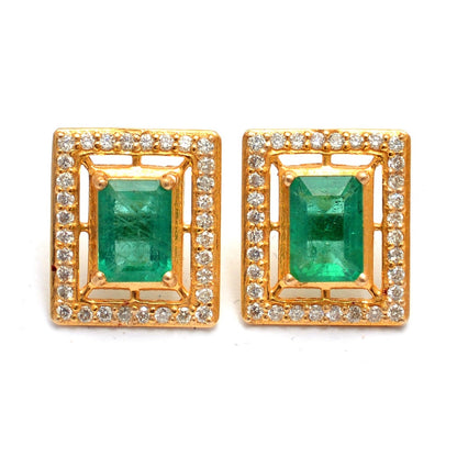 Diamond Earrings, Stud Earrings, Emerald Earrings, Wedding Earrings, 925 Sterling Silver Square Earring, Gemstone Earrings, Dainty Earrings