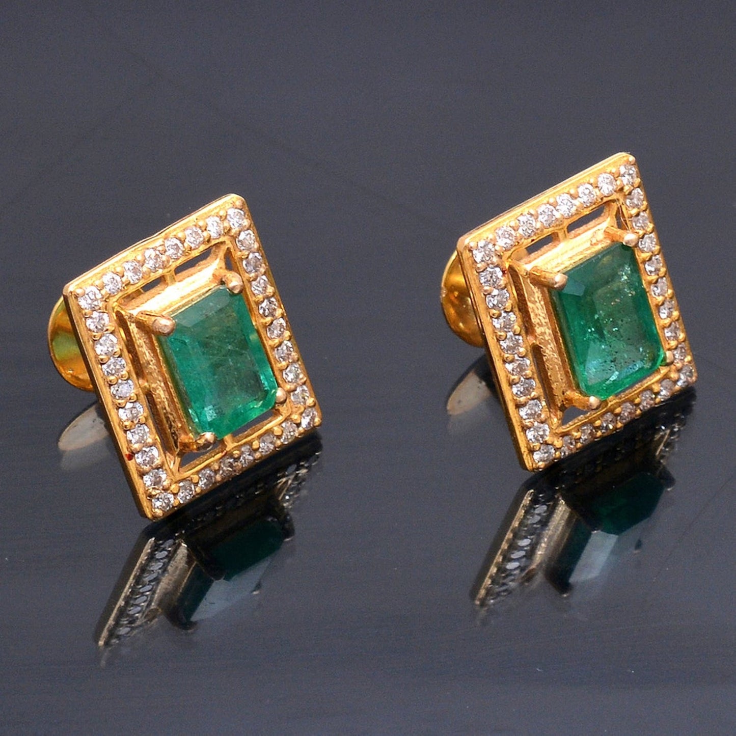 Diamond Earrings, Stud Earrings, Emerald Earrings, Wedding Earrings, 925 Sterling Silver Square Earring, Gemstone Earrings, Dainty Earrings