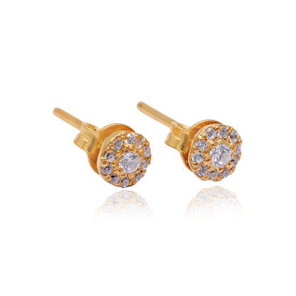 CZ Earrings Dainty gift for women Nugget Earrings 925 Sterling Silver Earrings For Girls Minimalist Stud Earrings for daughter gift for kids