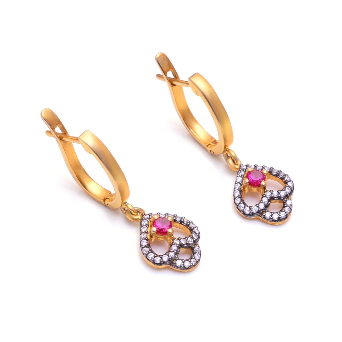 Labmade Ruby Latch Back Earring