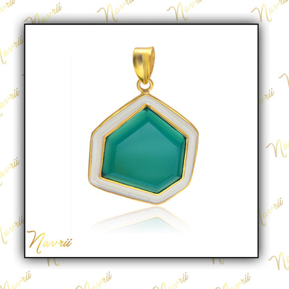 Natural Onyx Enamel Pendant