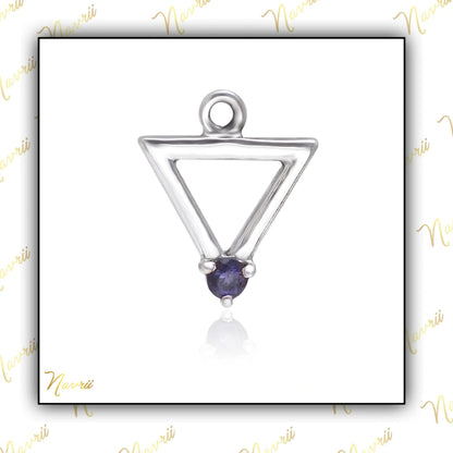 Natural Lolite Halo Charm Gemstone Pendant
