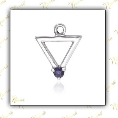 Natural Lolite Halo Charm Gemstone Pendant