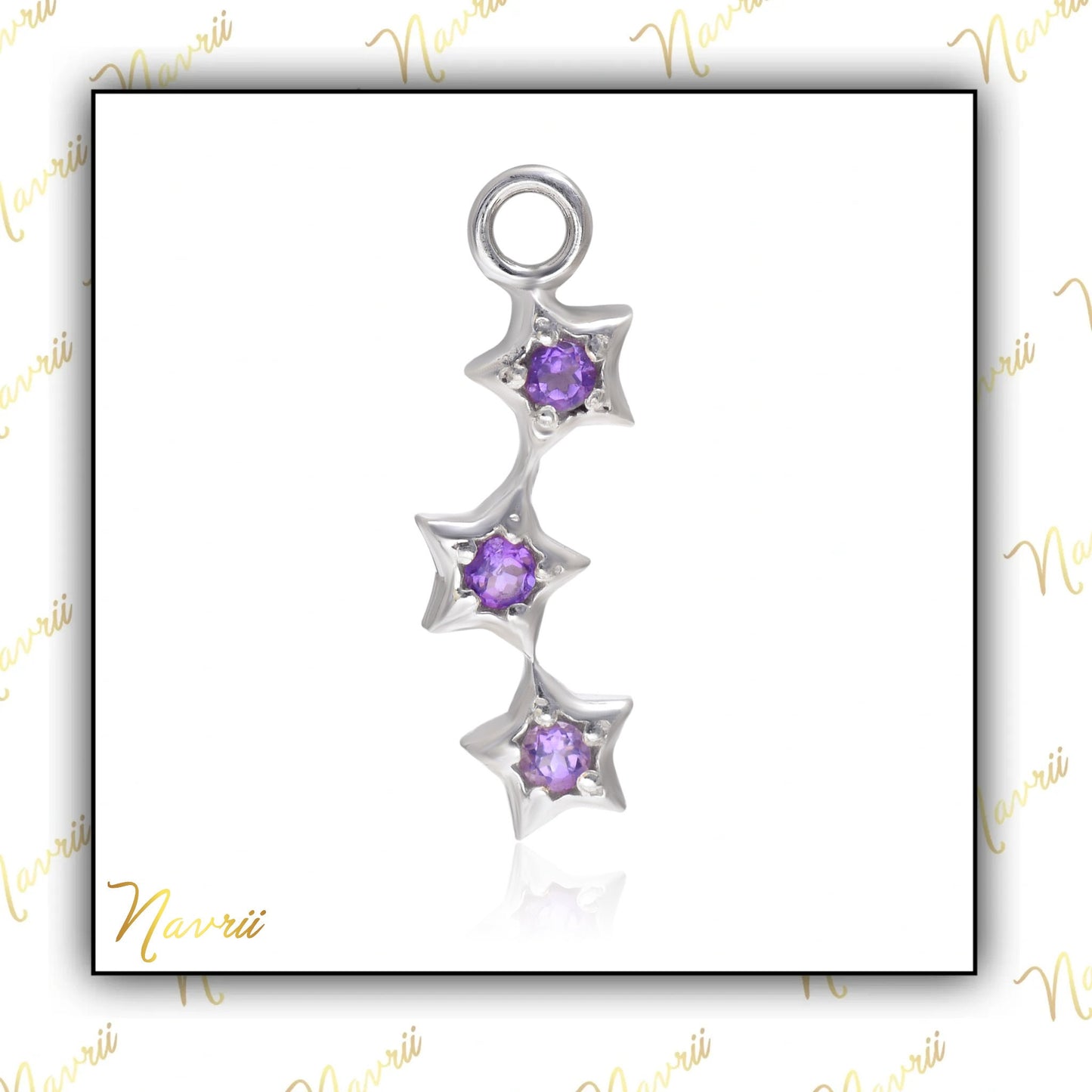 Tiny Charm Natural Amethyst Pendant