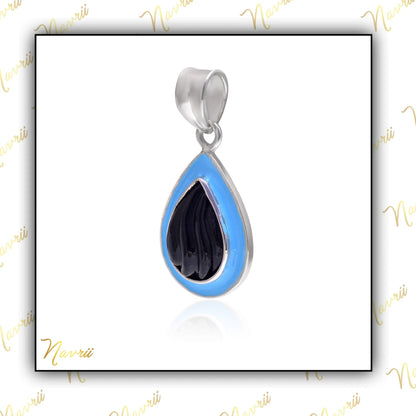 925 Sterling Silver Natural Black Onyx Enamel Pendant, Onyx Pendant Necklace, Black Gemstone Pendant, Enamel Charm Pendant, Women Jewelry