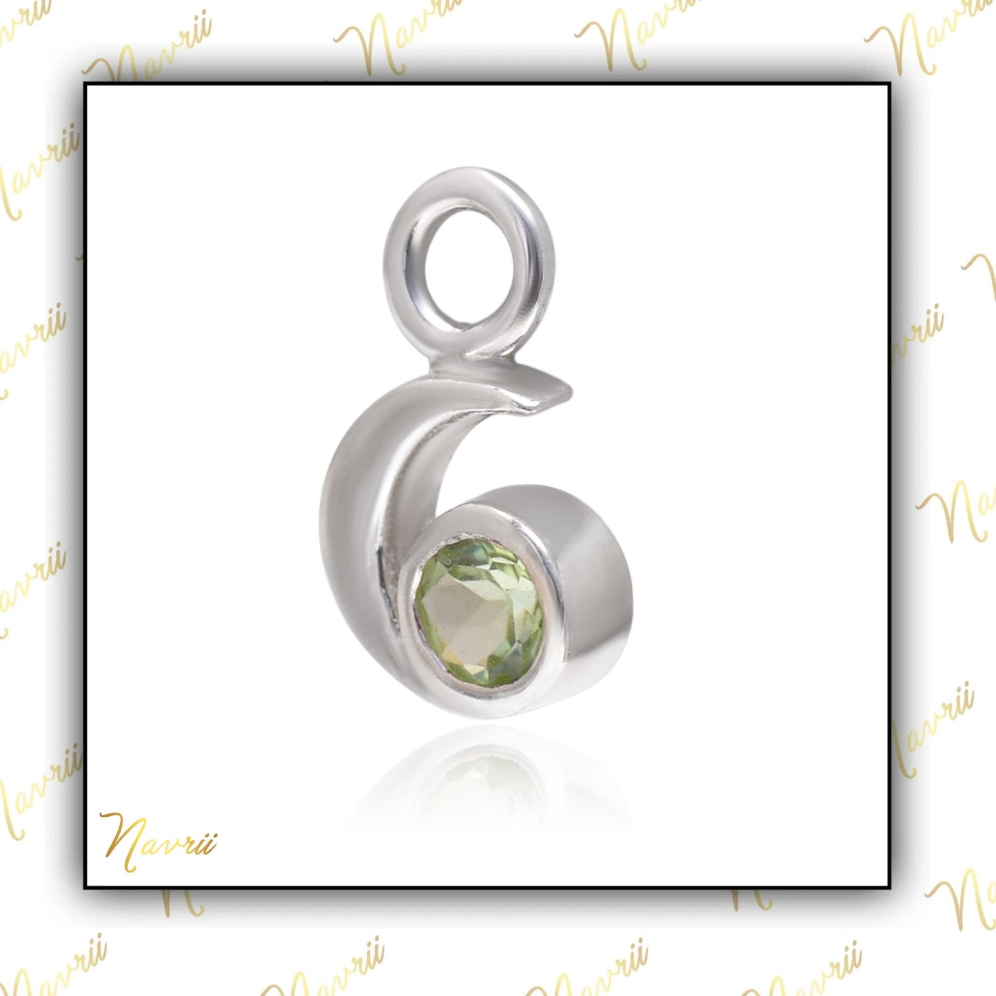 925 Sterling Silver Natural Peridot Pendant