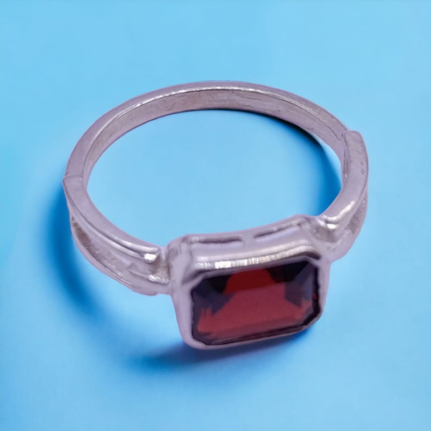 Natural Garnet  Dainty Gemstone Ring