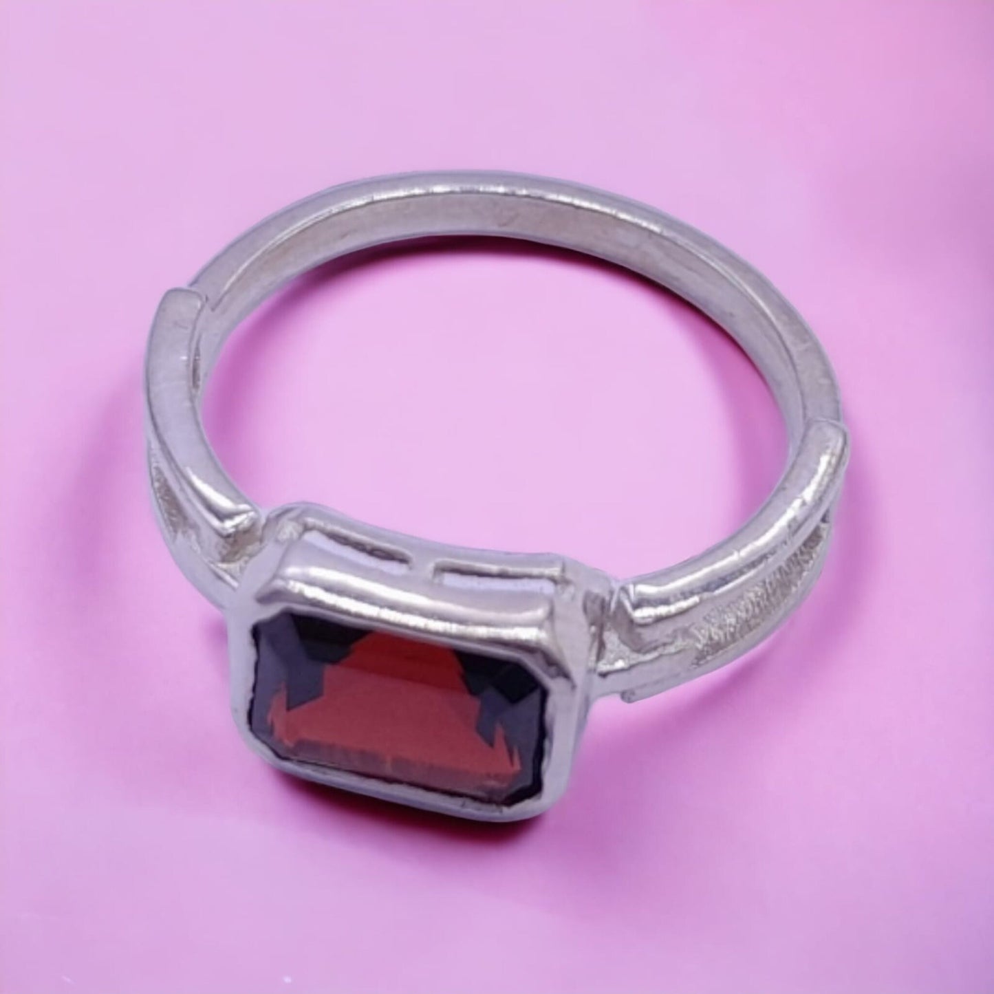Natural Garnet  Dainty Gemstone Ring