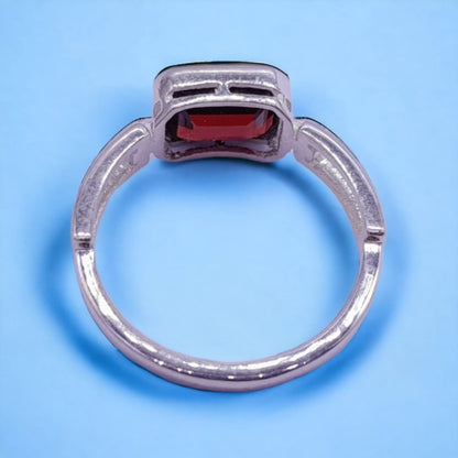 Natural Garnet  Dainty Gemstone Ring