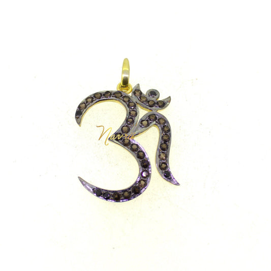 Natural Smokey Quartz Om Pendant, Citrine & Black onyx Om Pendant