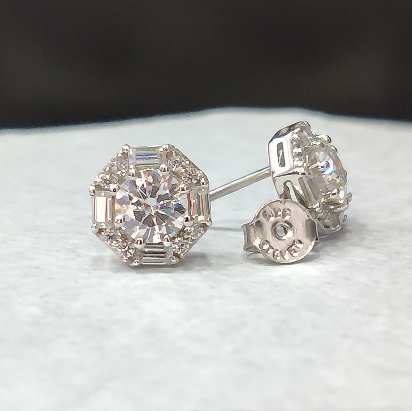 GRA Certified Moissanite Stud Earrings Pear Moissanite for women Gift For Her diamond earrings  birthday gift everyday earring trillion