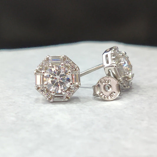 GRA Certified Moissanite Stud Earrings Pear Moissanite for women Gift For Her diamond earrings  birthday gift everyday earring trillion