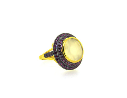 Natural Chalcedony Gemstone Ring