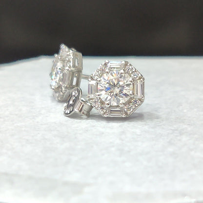 GRA Certified Moissanite Stud Earrings Pear Moissanite for women Gift For Her diamond earrings  birthday gift everyday earring trillion