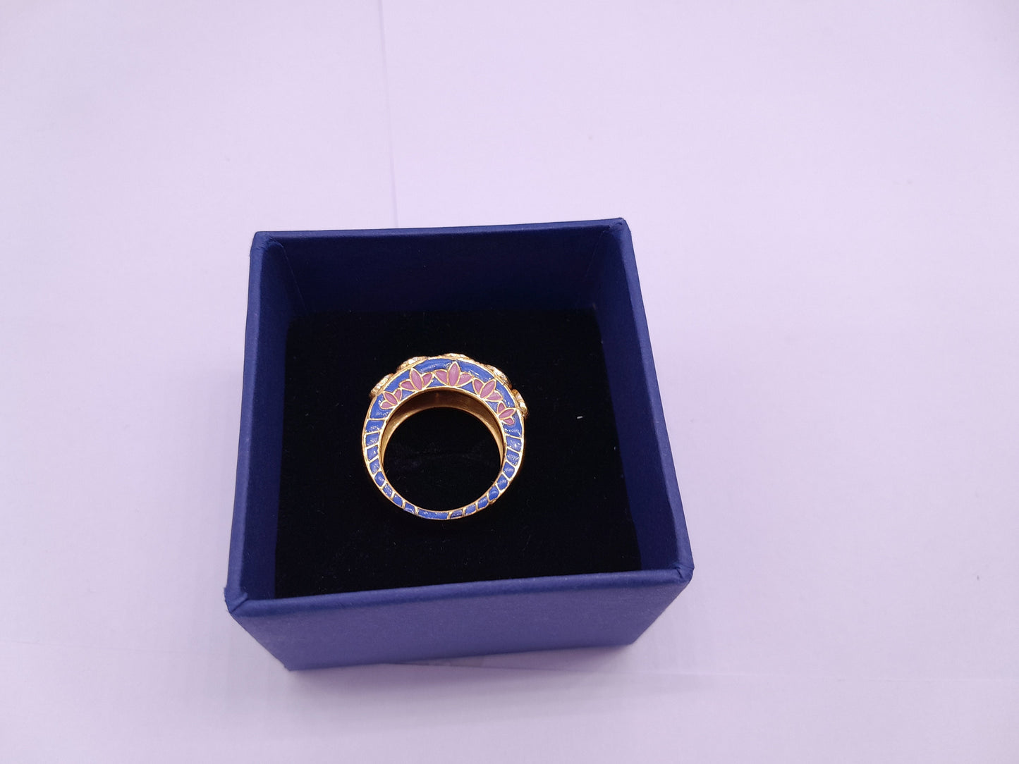 Silver Moissanite Polki Ring, Polki Enamel Ring, Enamel Jewelry, Polki Statement Ring, Silver Wedding Ring Traditional Moissanite Polki Ring