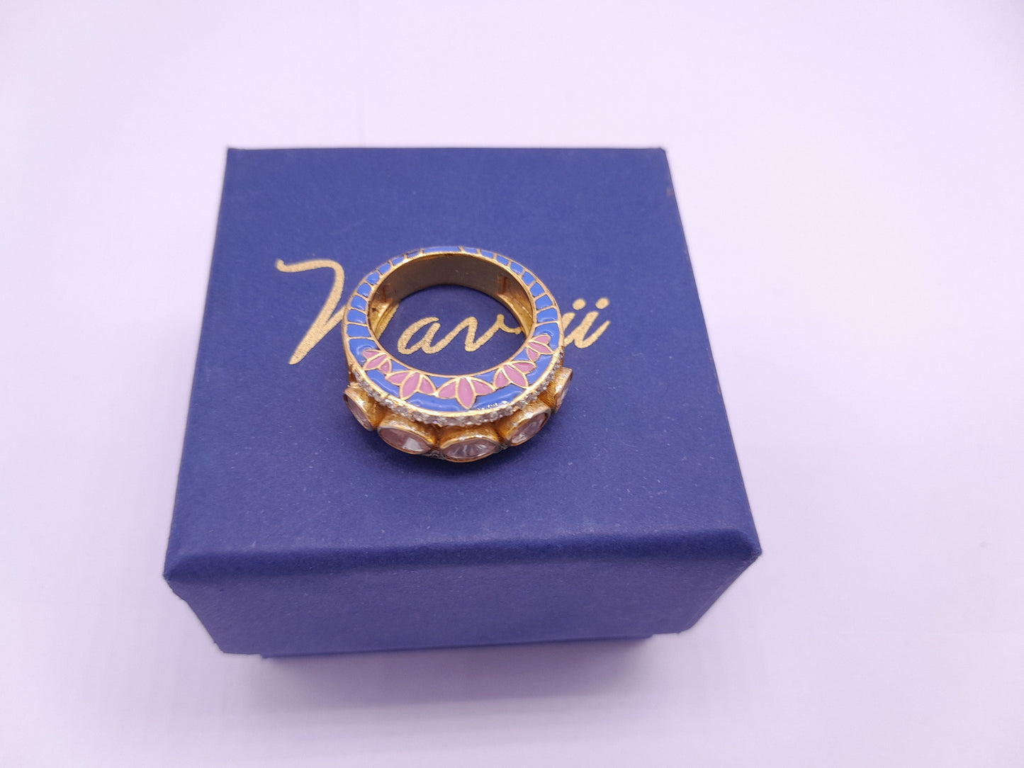 Silver Moissanite Polki Ring, Polki Enamel Ring, Enamel Jewelry, Polki Statement Ring, Silver Wedding Ring Traditional Moissanite Polki Ring