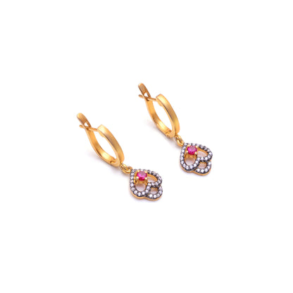 Labmade Ruby Latch Back Earring