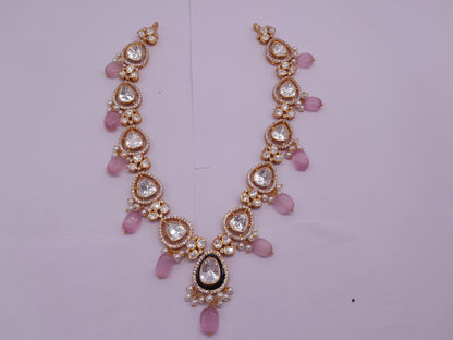 Silver Moissanite Polki Necklace, Indian Traditional Wedding Jewelry, Bridal Kundan Polki Necklace, Moissanite Necklace, Statement Necklace