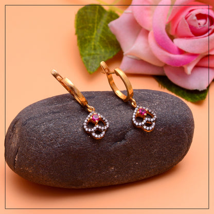 Labmade Ruby Latch Back Earring