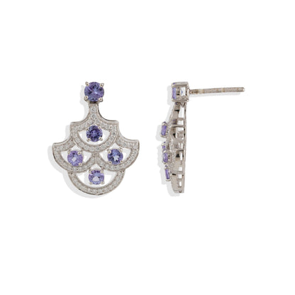 Lab made Light Blue Sapphire Dangle Drop Earrings
