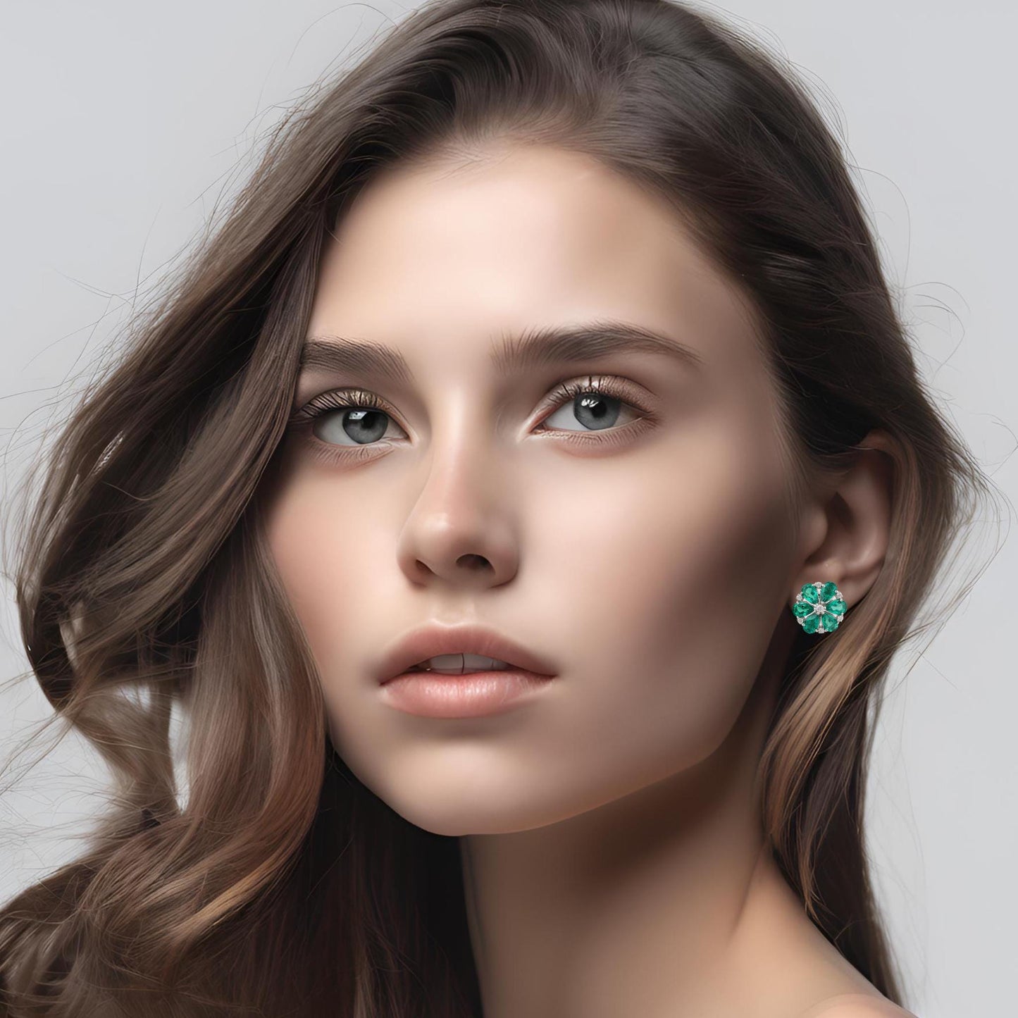 Gemstone Stud Earring Bridal Earrings,Lab made gemstone earring, Gift For Her,Bridal Blue Earrings,Gift for mom,birthday,Statement Earring
