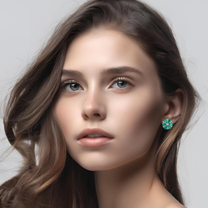 Gemstone Stud Earring Bridal Earrings,Lab made gemstone earring, Gift For Her,Bridal Blue Earrings,Gift for mom,birthday,Statement Earring