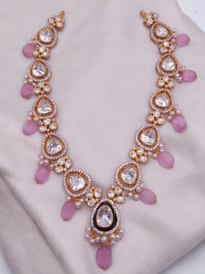 Silver Moissanite Polki Necklace, Indian Traditional Wedding Jewelry, Bridal Kundan Polki Necklace, Moissanite Necklace, Statement Necklace
