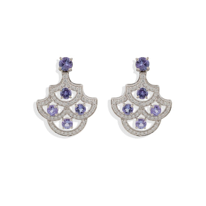 Lab made Light Blue Sapphire Dangle Drop Earrings