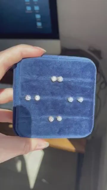 GRA Certified Moissanite Stud Earrings | 925 Sterling Silver Round Cut | Real Moissanite Earrings | Diamond Alternative | Dainty Minimalist Earrings | Perfect Gift | Trending Jewelry