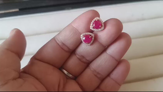 That sounds like a beautiful and poetic way to describe Trinagle-shaped earrings with a desi touch