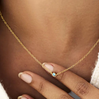 High Quality 925 Sterling Silver -  Single gemstone Necklace
